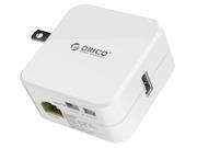 ORICO Universal Wireless Range Extender WiFi Repeater with USB Charging Port and Blue Power Indicator White WRE 30