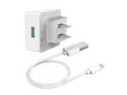 ORICO Quick Charge 3.0 18W USB Wall Charger for Nexus 6 Galaxy S6 S6 Edge Note 4 Note Edge HTC One M8 M9 Sony Xperia Z3 Z2 and More White QTW 1U US