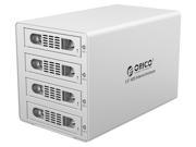 ORICO 3549RUS3 V1 US Aluminum Tool Free 4 Bay USB3.0 eSATA RAID 0 1 3 5 10 3.5 SATA Hard Drive HDD Enclosure Silver