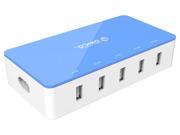 Electrical 5 Port Desktop USB Charger with 2 Prong Power Cord All in One Charger 30W power output for Tablet iPhone 7 6s Plus iPad Air Galaxy Note 2