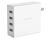 ORICO 4 Port USB Wall Charger for Smartphones and Tablets 5V2.4A*4 6A 30W Total Output White DCW 4U US