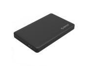 ORICO 2.5 inch USB3.0 to SATA External Hard Drive Enclosure case with Grid Texture Design Tool Free for 7mm 9.5mm 2.5 inch HDD and SSD Up to 2TB Black 2577U3