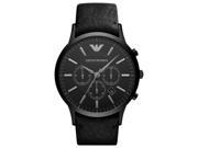 Emporio Armani Chronograph Black Leather Mens Watch AR2461