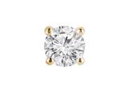 1 2 CT Mens Solitaire Round Diamond Stud Earring in 14K Yellow Gold Single Stud Only