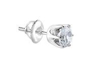 1 CT Mens Solitaire 6 Prong Diamond Stud Earring in 14K White Gold Single Stud Only