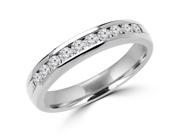 1 3 CTW Diamond Semi Eternity Wedding Anniversary Band Ring in 14K White Gold