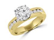 1 CTW Diamond Solitaire with Accents Engagement Ring in 14K Yellow Gold