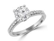 1 2 5 CTW Diamond Solitaire with Accents Engagement Ring in 14K White Gold