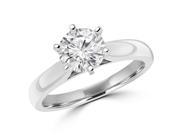 1 1 4 CT 6 Prong Diamond Solitaire Engagement Ring in 14K White gold