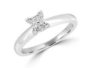 1 3 CT Princess Cut Diamond Tapered Shank Solitaire Engagement Ring in 14K White Gold MD160462
