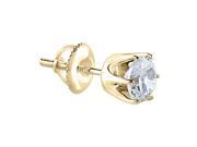 3 4 CT Mens Solitaire 6 Prong Diamond Stud Earring in 14K Yellow Gold Single Stud Only