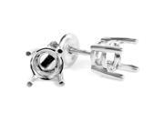 1 1 2 CTW Round Semi Mount Stud Earrings in 14K White Gold with Screw Backs diamonds not included