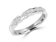 1 2 CTW Multi Stone Round Cut Cubic Zirconia Wedding Band Ring in .925 Sterling Silver