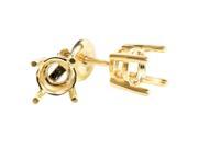 2 CTW Round Semi Mount Stud Earrings in 14K Yellow Gold with Screw Backs diamonds not included