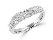 4 5 CTW Round Cut Diamond Twist Wedding Anniversary Band Ring in 18K White Gold MD160279