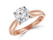 1 CT Round Cut Solitaire 4 Prong Diamond Engagement Ring in 14K Rose Gold MD160454