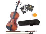 Mendini 1 16 MV300 Solid Wood Violin in Antique Satin Finish with Hard Case Bows Rosin and Extra Strings