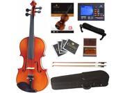 Cecilio 4 4 CVN 300 Ebony Fitted Solid Wood Violin Package with Case Accessories Lesson Book DVD
