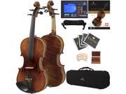 Cecilio Full Size 4 4 CVN 600 Hand Oil Rubbed Highly Flamed 1 Piece Professional Violin with Case Tuner Accessories Lesson Book DVD