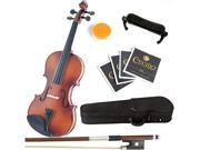Mendini 4 4 MV300 Solid Wood Violin in Antique Satin Finish with Hard Case Shoulder Rest Bow Rosin and Extra Strings