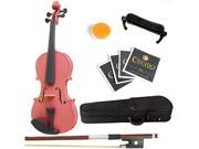 Mendini 4 4 Full Size MV Pink Solid Wood Metallic Pink Violin Hard Case Shoulder Rest Bow Rosin Strings