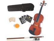 Mendini by Cecilio 16 MA250 Natural Finish Solid Wood Viola with Case Bow Rosin 2 Bridges and Extra Strings