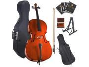 Cecilio 3 4 CCO 100 HC Student Cello with Hard and Soft Case Bow Rosin Bridge Strings and Cello Stand