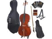 Cecilio 4 4 CCO 300 Rosewood Fitted Solid Wood Cello with Hard and Soft Case Bow Rosin Bridge and Strings Full Size