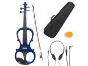 Cecilio 4 4CEVN 1BL 4 4 Full Size Electric Silent Solidwood Violin w Ebony Fittings in Style 1 Metallic Blue