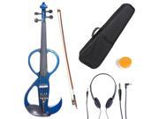 Cecilio 4 4CEVN 3BL 4 4 Full Size Electric Silent Solidwood Violin w Ebony Fittings in Style 3 Metallic Blue