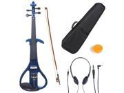 Cecilio 4 4CEVN 4BL 4 4 Full Size Electric Silent Solidwood Violin w Ebony Fittings in Style 4 Metallic Blue