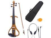 Cecilio 4 4CEVN 4Y 4 4 Full Size Electric Silent Solidwood Violin w Ebony Fittings in Style 4 Metallic Maple