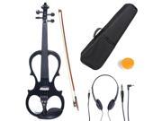 L4 4CEVN L1BK 4 4 Full Size LEFT HANDED Electric Silent Solidwood Violin w Ebony Fittings in Metallic Black