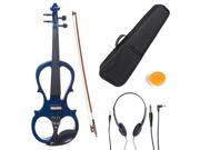 L4 4CEVN L1BL 4 4 Full Size LEFT HANDED Electric Silent Solidwood Violin w Ebony Fittings in Metallic Blue
