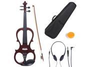 L4 4CEVN L1NA 4 4 Full Size LEFT HANDED Electric Silent Solidwood Violin w Ebony Fittings in Metallic Mahogany