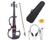 L3 4CEVN L2NA Size 3 4 LEFT HANDED Electric Silent Solidwood Violin w Ebony Fittings in Metallic Mahogany