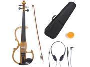 L4 4CEVN L2Y 4 4 Full Size LEFT HANDED Electric Silent Solidwood Violin w Ebony Fittings in Metallic Maple