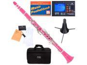 MCT PK B Flat Pink ABS Clarinet w Case Tuner Stand Mouthpiece Box of 10 Reeds Cork Grease a Pair of Gloves