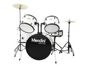 MDS80 WH Complete Full Size Senior 5 Piece 6 Ply Birch Wood White Drum Set with Cymbals Drumsticks and Throne