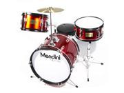 MJDS 3 BR 16 inch 3 Piece Bright Red Junior Drum Set with Cymbals Drumsticks and Adjustable Throne
