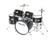 Cecilio MJDS 5 BK Complete 16 Inch 5 Piece Black Junior Drum Set with Cymbals Drumsticks and Adjustable Throne