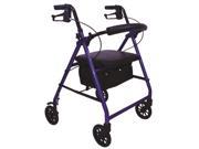 Roscoe Medical 30166 E Series Rollator with Padded Seat Blue