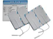 Bio Flex TENS Silver Electrodes 1.75x3.75 in Rectangle White Mesh Backed 4 ea