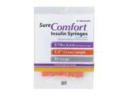 Sure Comfort Insulin Syringes 30 Gauge 3 10cc 1 2 in 10 ea.