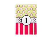 Monogram Peppy Pink Polka Dot Double Sided Garden Size Flag I