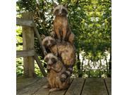 Stacked Raccoon Totem Statue