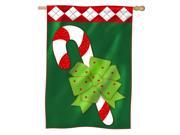 Candy Cane Fun Applique Embellished House Flag