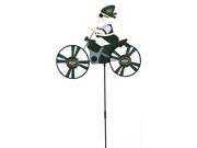 New York Jets Motorcycle Riding Garden Gnome Wind Spinner