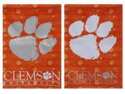 Suede Clemson University Two Sided Glitter Accented Garden Flag