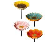 Evergreen Ceramic Blossoming Garden Stakes Set of 4